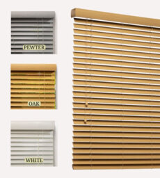 Lister Cartwright 50mm Woodgrain Fauxwood Venetian Blinds Windows Easy Fit Child Safety (Oak, 75 Cm Width X 160 Cm Drop)