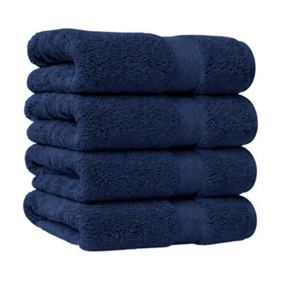 Aten Homeware Navy Egyptian Cotton Bath Hand Towels - 40X70Cm - 4 Pack - image 1