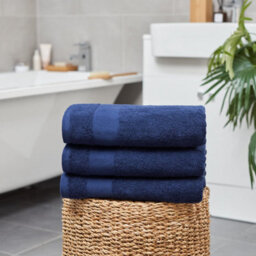 Aten Homeware Navy Egyptian Cotton Bath Hand Towels - 40X70Cm - 4 Pack - thumbnail 5