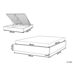 Beliani Ottoman Bed Without Headboard Boucle Dinan 160 X 200 Cm (Eu King Size) Off-White - thumbnail 3