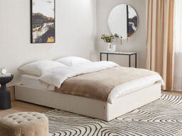 Beliani Ottoman Bed Without Headboard Boucle Dinan 160 X 200 Cm (Eu King Size) Off-White - thumbnail 2