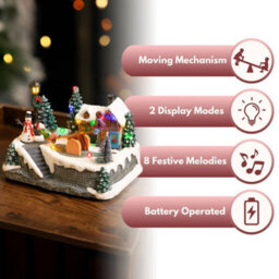 Marco Paul Musical Christmas Village Led Decoration - See Saw - thumbnail 4