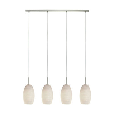 Elegant Satin Nickel Pendant Ceiling Light With White Glass Shade - image 1