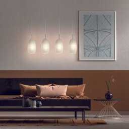 Elegant Satin Nickel Pendant Ceiling Light With White Glass Shade - thumbnail 3