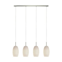 Elegant Satin Nickel Pendant Ceiling Light With White Glass Shade - thumbnail 1