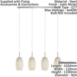 Elegant Satin Nickel Pendant Ceiling Light With White Glass Shade - thumbnail 2