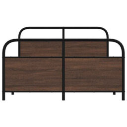Berkfield Metal Bed Frame Without Mattress Brown Oak 137X190 Cm - thumbnail 5