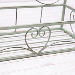 Annibells Antique Green Metal Ornate Vintage Wall Baskets (17918) - Small - thumbnail 3