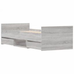 Berkfield Bed Frame With Headboard And Footboard Grey Sonoma 75X190 Cm - thumbnail 4
