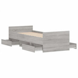 Berkfield Bed Frame With Headboard And Footboard Grey Sonoma 75X190 Cm - thumbnail 5