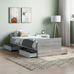 Berkfield Bed Frame With Headboard And Footboard Grey Sonoma 75X190 Cm