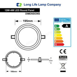 Long Life Lamps Company 12W Recessed Ceiling Led Round Ring Panel Green - thumbnail 2