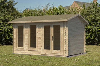 Forest Garden Chiltern 4.0M X 3.0M Log Cabin - Apex Roof, Single Glazed 24Kg Felt, No Underlay - image 1