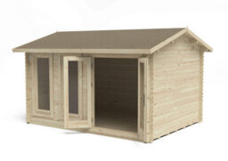 Forest Garden Chiltern 4.0M X 3.0M Log Cabin - Apex Roof, Single Glazed 24Kg Felt, No Underlay - thumbnail 2