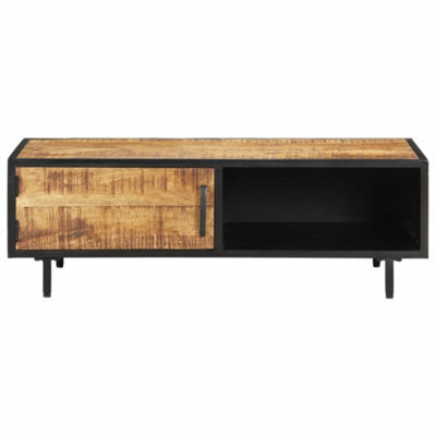 Berkfield Industrial Coffee Table 105X50X35 Cm Rough Mango Wood - image 1