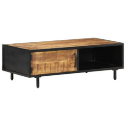 Berkfield Industrial Coffee Table 105X50X35 Cm Rough Mango Wood - thumbnail 8