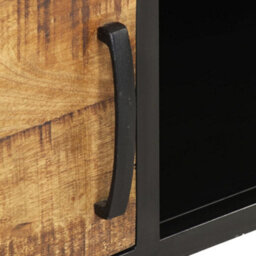 Berkfield Industrial Coffee Table 105X50X35 Cm Rough Mango Wood - thumbnail 5