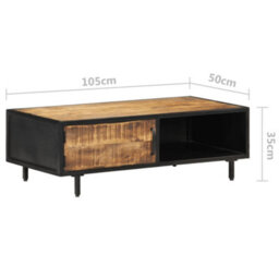 Berkfield Industrial Coffee Table 105X50X35 Cm Rough Mango Wood - thumbnail 7