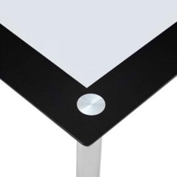 Berkfield Modern Dining Table Black And Transparent 120X60X75 Cm Tempered Glass - thumbnail 4
