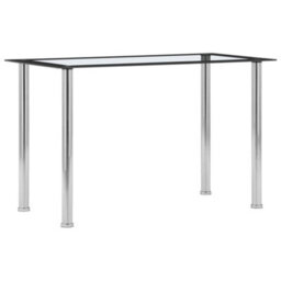 Berkfield Modern Dining Table Black And Transparent 120X60X75 Cm Tempered Glass - thumbnail 2