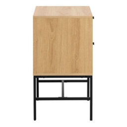 Furniture To Go Albany 2 Drawer Bedside Table In Oak/black Legs - thumbnail 3