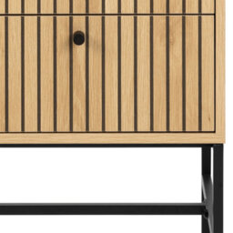 Furniture To Go Albany 2 Drawer Bedside Table In Oak/black Legs - thumbnail 7