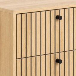 Furniture To Go Albany 2 Drawer Bedside Table In Oak/black Legs - thumbnail 6