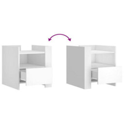 Berkfield Bedside Cabinet White 45X50X50 Cm Engineered Wood - thumbnail 8