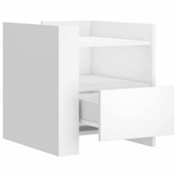 Berkfield Bedside Cabinet White 45X50X50 Cm Engineered Wood - thumbnail 7