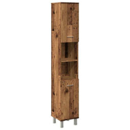 Berkfield Durable Bathroom Cabinet Old Wood 30X30X179 Cm Engineered Wood - thumbnail 1