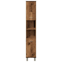Berkfield Durable Bathroom Cabinet Old Wood 30X30X179 Cm Engineered Wood - thumbnail 4