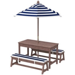 Kids Picnic Table, Wooden Kids Garden Furniture With Umbrella - thumbnail 6