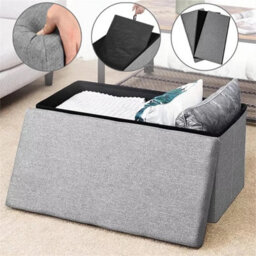 Storage Seat Stool Trunk Toy Bedding Or Blanket Box Folding Bench - thumbnail 6