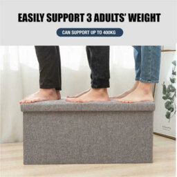 Storage Seat Stool Trunk Toy Bedding Or Blanket Box Folding Bench - thumbnail 3