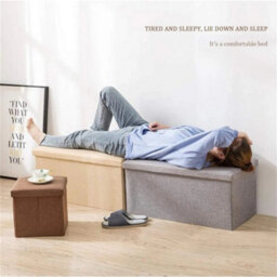 Storage Seat Stool Trunk Toy Bedding Or Blanket Box Folding Bench - thumbnail 4