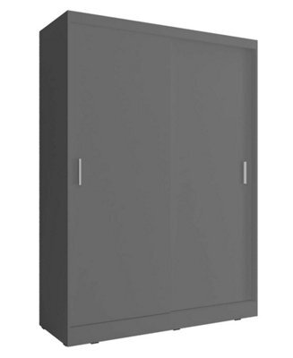Arte Elegant Wiki Sliding Door Wardrobe H2000mm W1300mm D600mm In Grey - Transform Your Bedroom With Stylish Storage - image 1