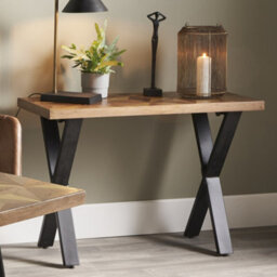Pacific Lifestyle Recycled Mango Wood Console Table With Brass Metal Inlay And Cross Legs 108Cm, Lakota - thumbnail 1