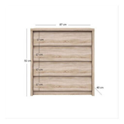 Heze Furniture Norton Modern 4 Drawer Sideboard Chest Of Drawer - thumbnail 3