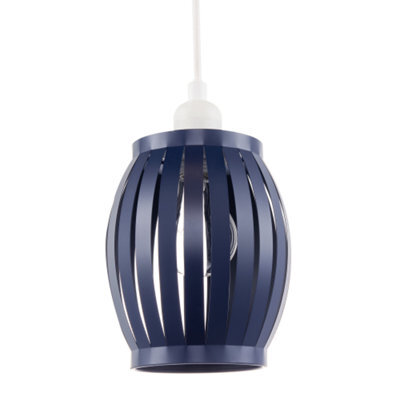 Happy Homewares Unique Grill Style Pendant Lighting Shade In Dark Navy Midnight Blue