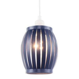 Happy Homewares Unique Grill Style Pendant Lighting Shade In Dark Navy Midnight Blue - thumbnail 2