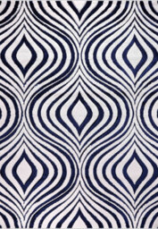 Valencia Modern Ogee Design Carved Area Rugs Navy 120X170 Cm - thumbnail 5