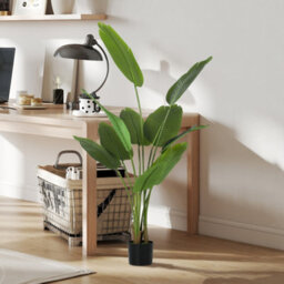 Homcom 160Cm Artificial Bird Of Paradise Plant With Flocking In Pot, Green - thumbnail 9