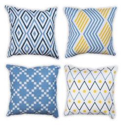 Penguin Home 100% Cotton Tessellated Double Sided Square Cushion Covers - (Set Of 4)