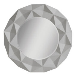 Orsina 3D Effect Grey High Gloss Wall Mirror, Easy To Clean Bedroom Wall Mirror, High-Quality Large Mirror