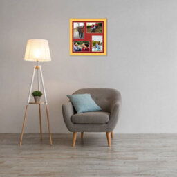 AK Frames 12X12 Mustard Yellow Modern Multi Photo Frame With Crimson Mount - Holds 4 Apertures (4X) 6X4 Photos - thumbnail 3
