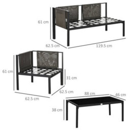 Wyld Haus Sera 5-Seater Light Grey Garden Corner Sofa Set L-Shape With Tempered Glass Coffee Table - thumbnail 4