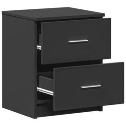 Berkfield Bedside Cabinet With 2 Drawers Black 40X36X50 Cm - thumbnail 5