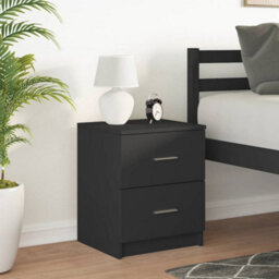 Berkfield Bedside Cabinet With 2 Drawers Black 40X36X50 Cm - thumbnail 3