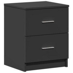 Berkfield Bedside Cabinet With 2 Drawers Black 40X36X50 Cm - thumbnail 2