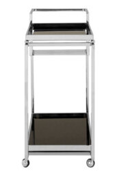 Orsina 3 Tier Elegant Trolley With Silver Finish Frame  Tempered Glass Shelves Garden Drinks Trolley For Parties - thumbnail 2
